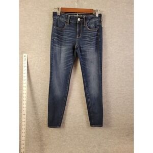 American Eagle Jegging Size 2 Short Womens Mid Rise Dark Wash Denim Jeans -